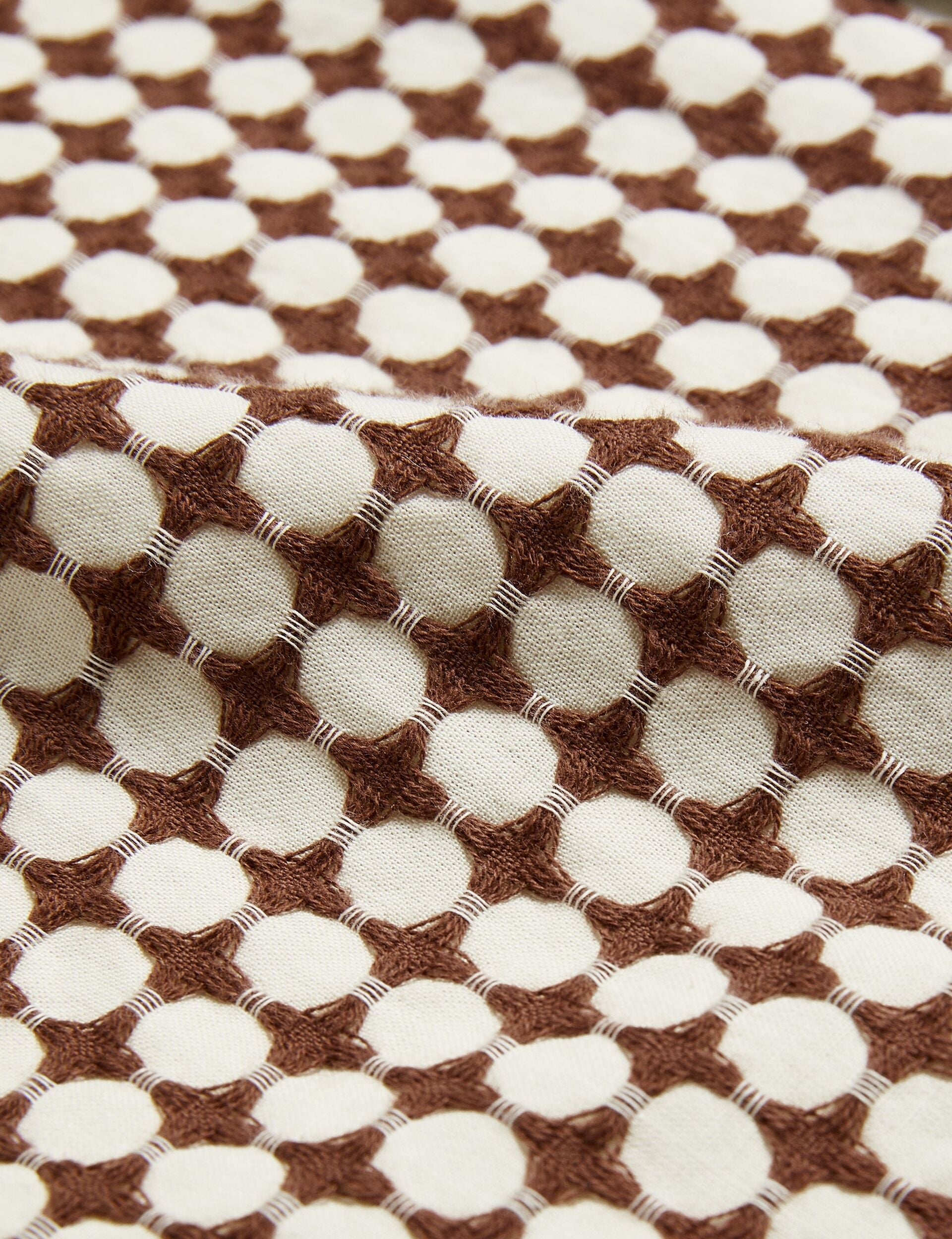 Ted Baker OISE - Textured Grid Cotton Short Sleeve Shirt BROWN