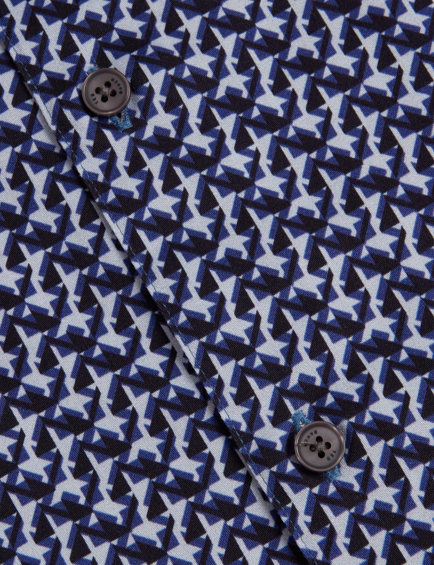 Ted Baker ALPHSO SS Regular Fit Geo Shirt NAVY