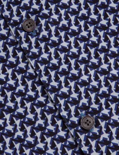 Ted Baker ALPHSO SS Regular Fit Geo Shirt NAVY