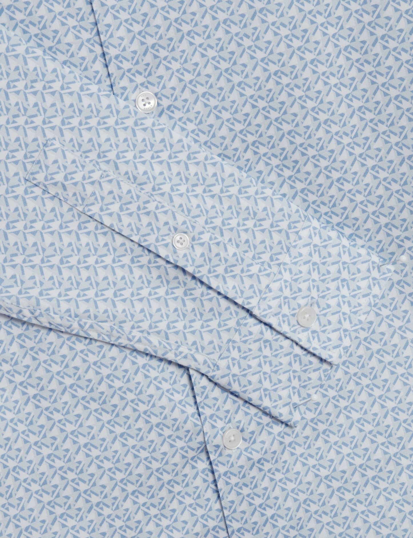 Ted Baker ALPHAIS - Regular Fit Geometric Pure Cotton Shirt MID BLUE