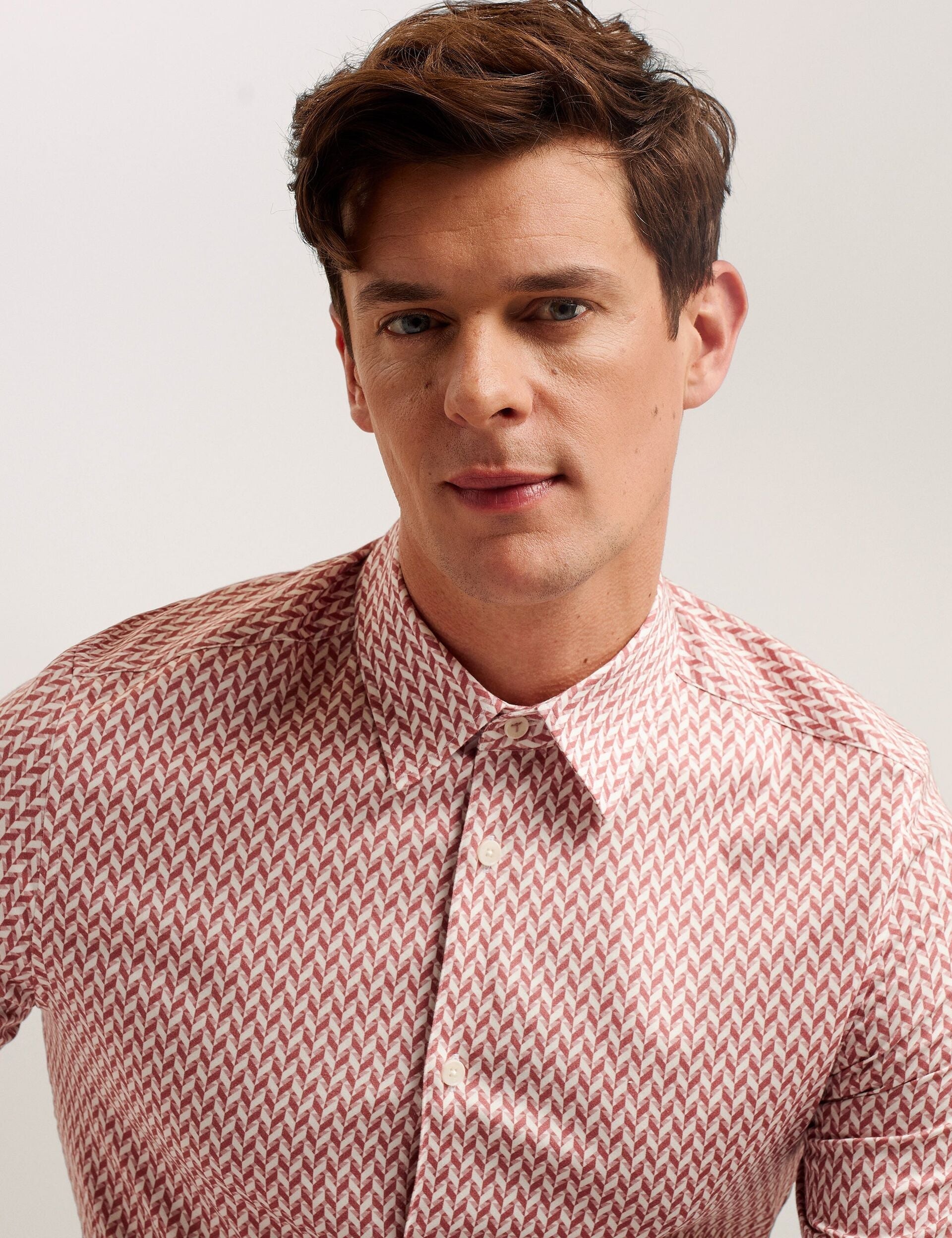 Ted Baker Lacesho - Short Sleeve Geo Printed Shirt MID PINK