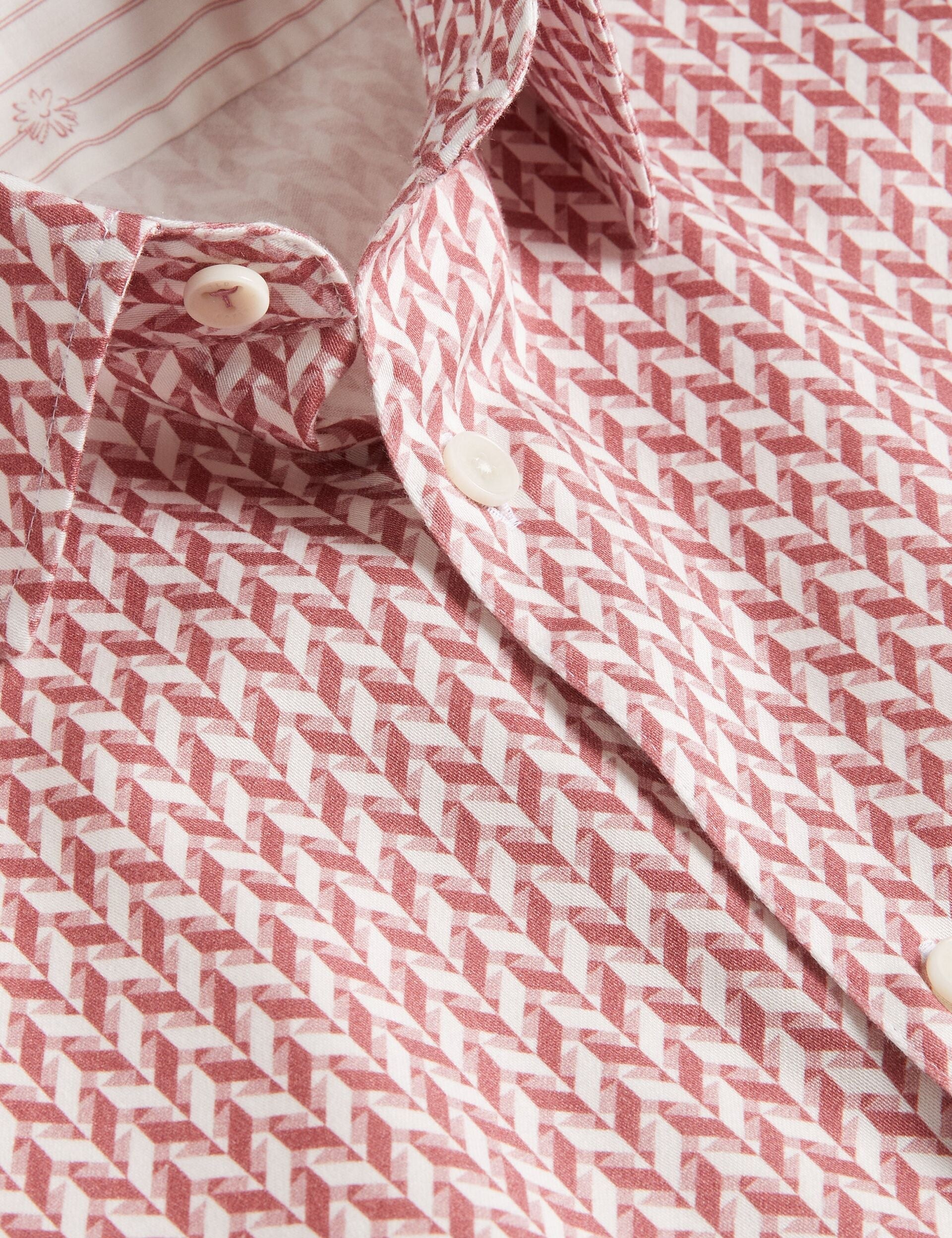 Ted Baker Lacesho - Short Sleeve Geo Printed Shirt MID PINK