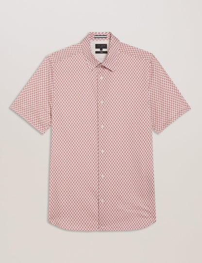 Ted Baker Lacesho - Short Sleeve Geo Printed Shirt MID PINK