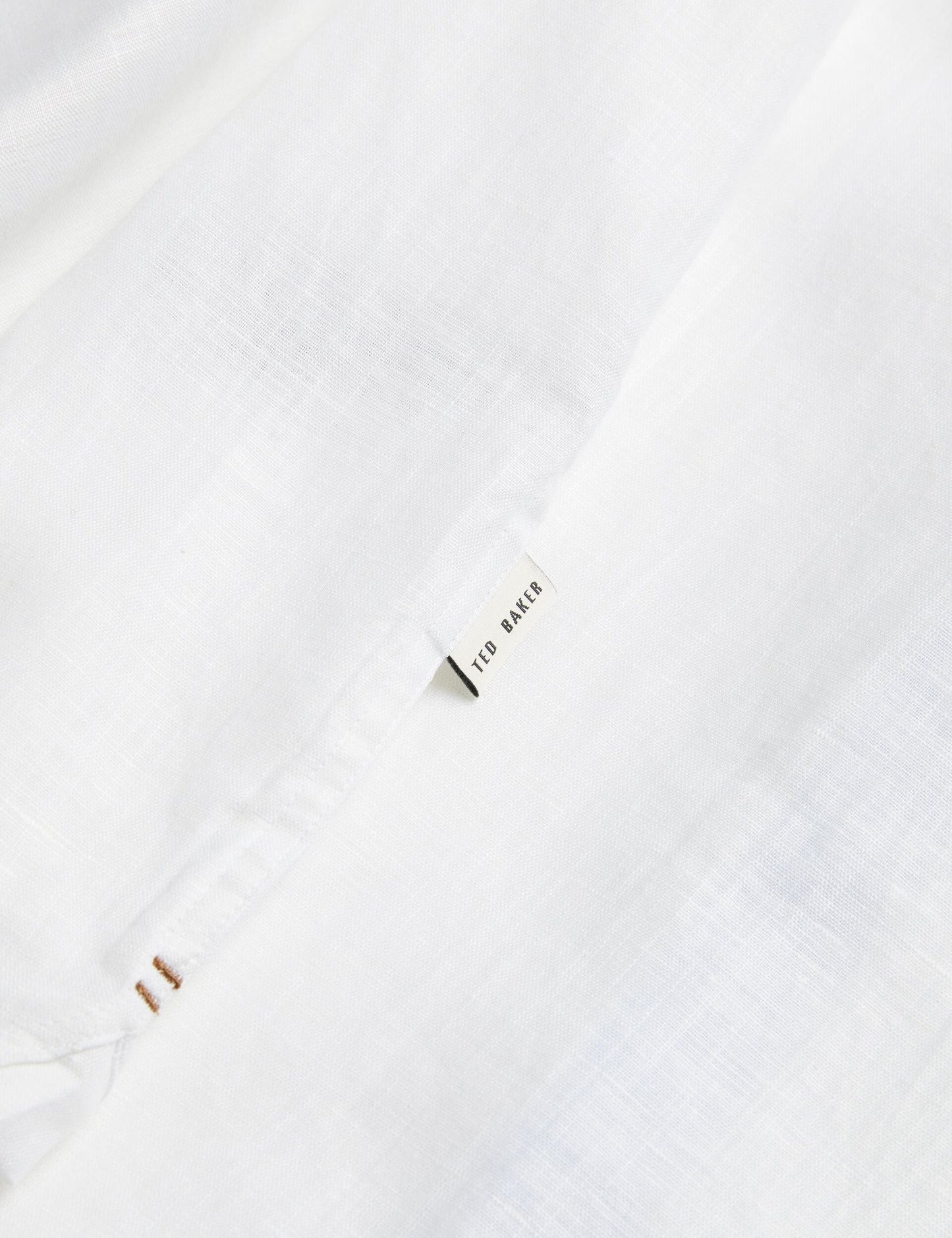 Ted Baker PALOMAS - Short Sleeve Textured Linen Cotton Shirt WHITE
