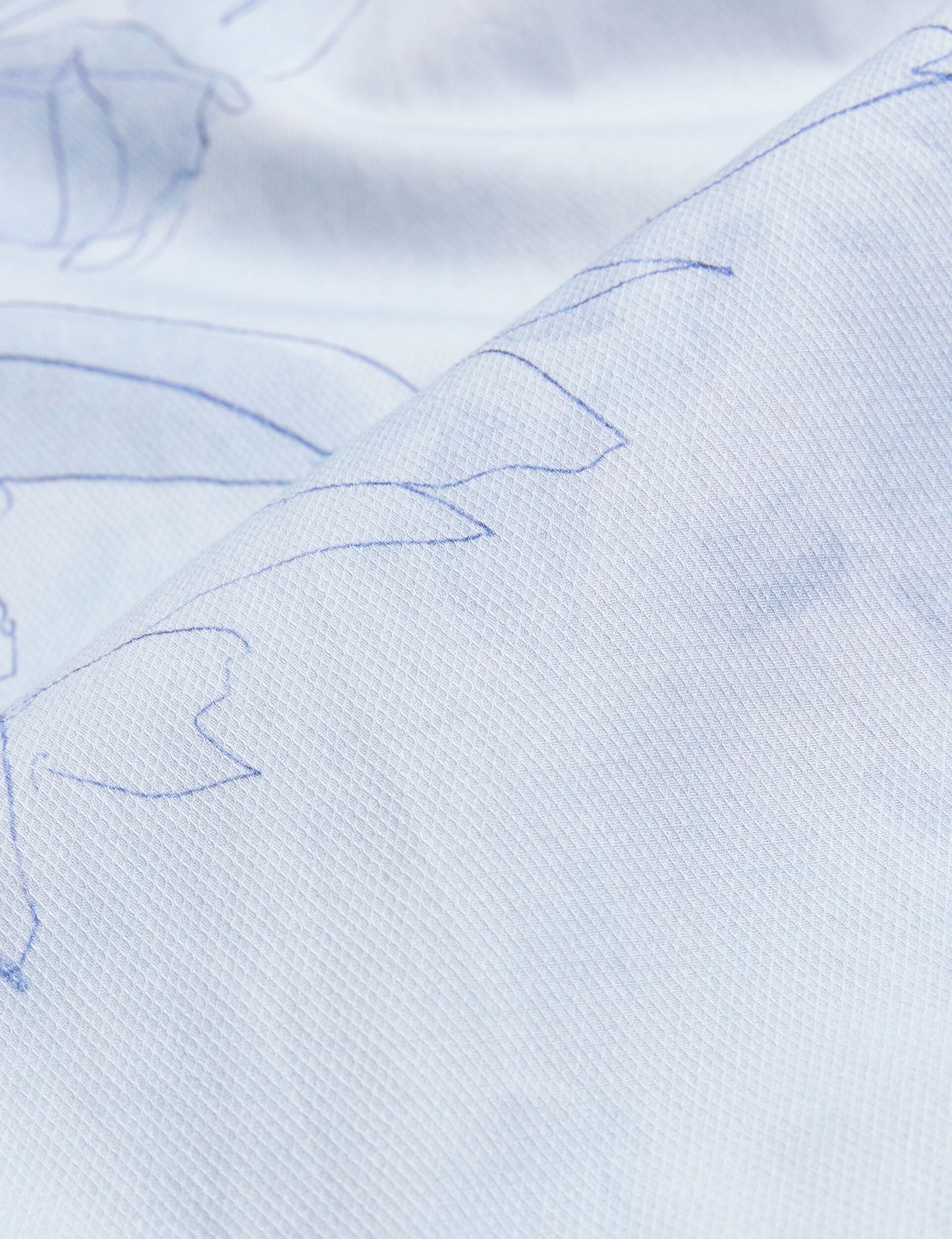 Ted Baker WALESBY - Sketched Floral Print Cotton Shirt LIGHT BLUE