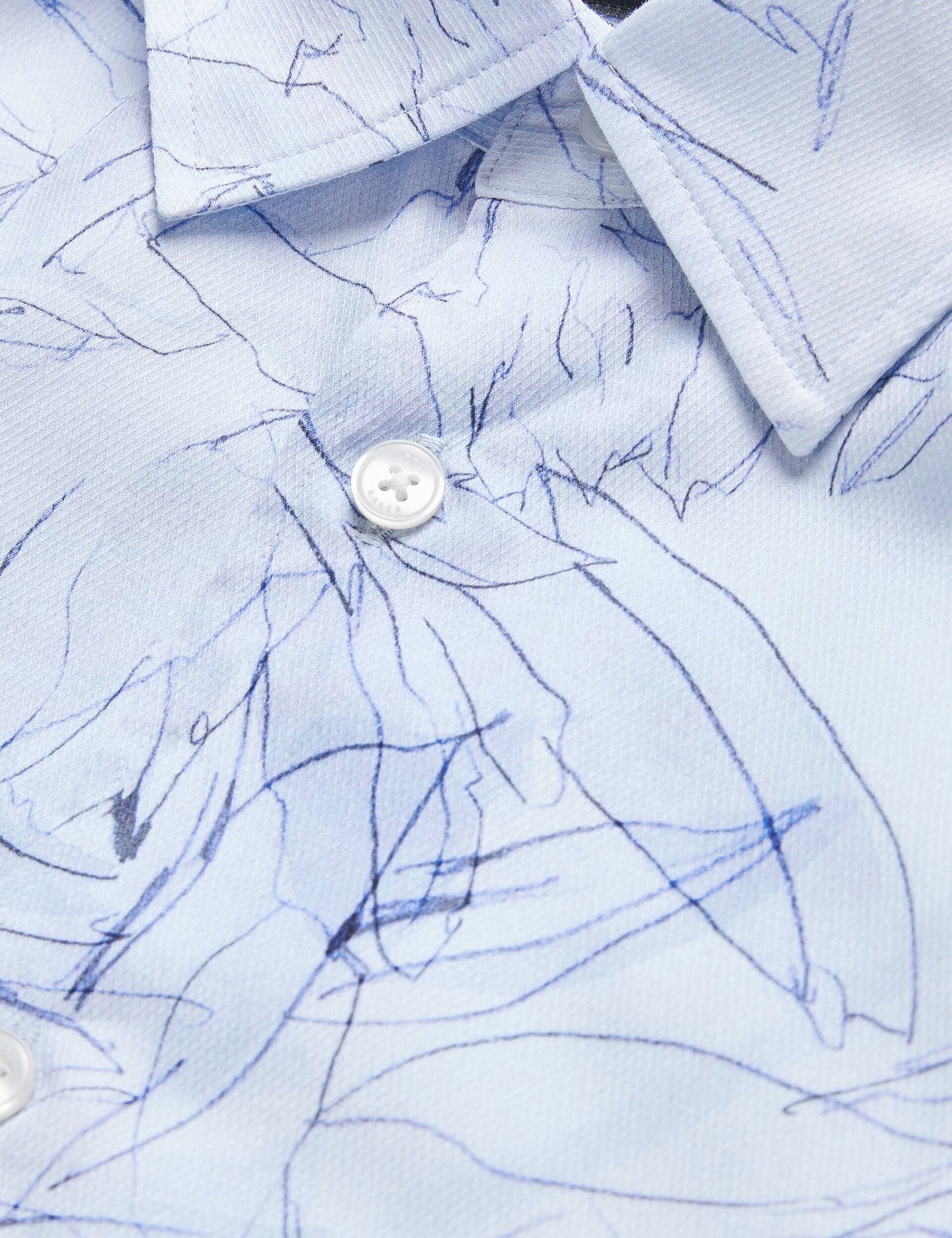 Ted Baker WALESBY - Sketched Floral Print Cotton Shirt LIGHT BLUE