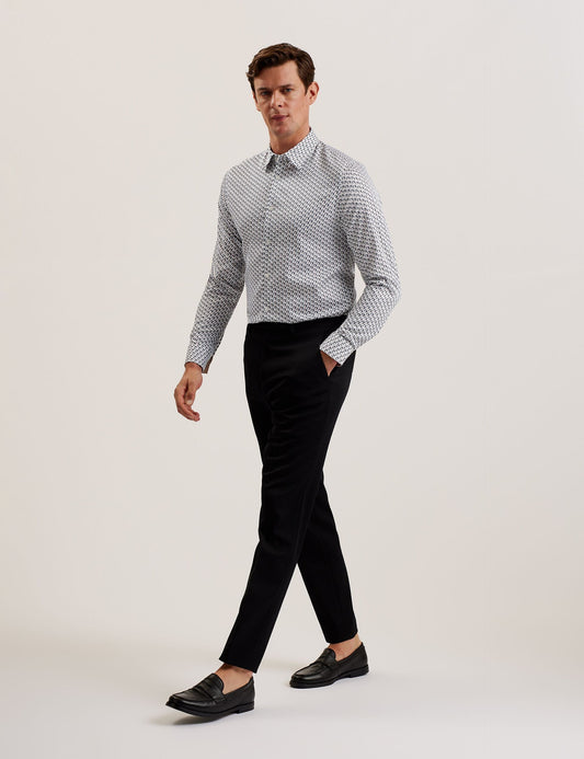 Ted Baker JOSHHY - Slim Fit Geometric Long Sleeve Shirt TAUPE