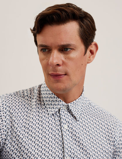Ted Baker JOSHHY - Slim Fit Geometric Long Sleeve Shirt TAUPE