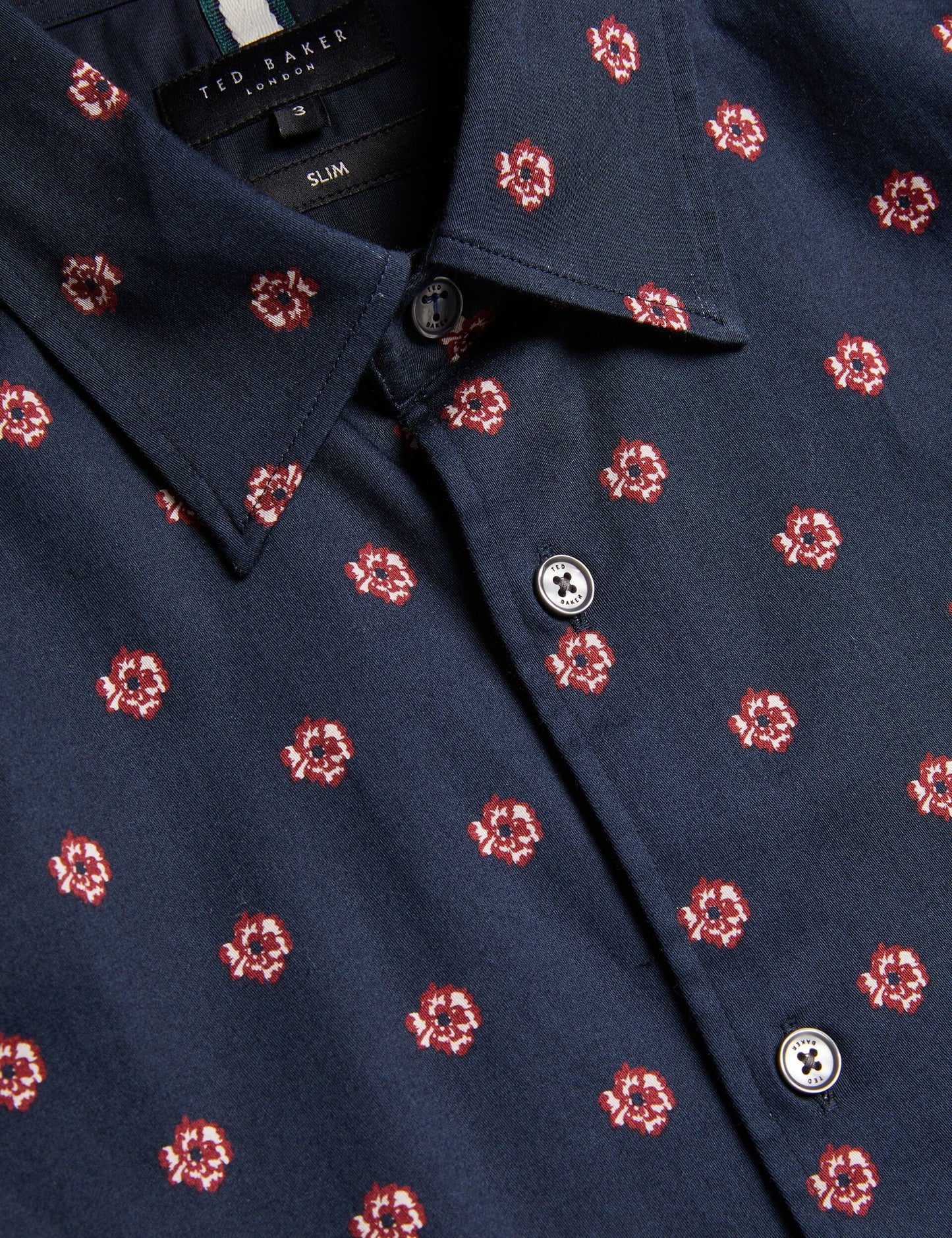 Ted Baker MIKCEAL - Floral Pattern Slim Fit Shirt NAVY