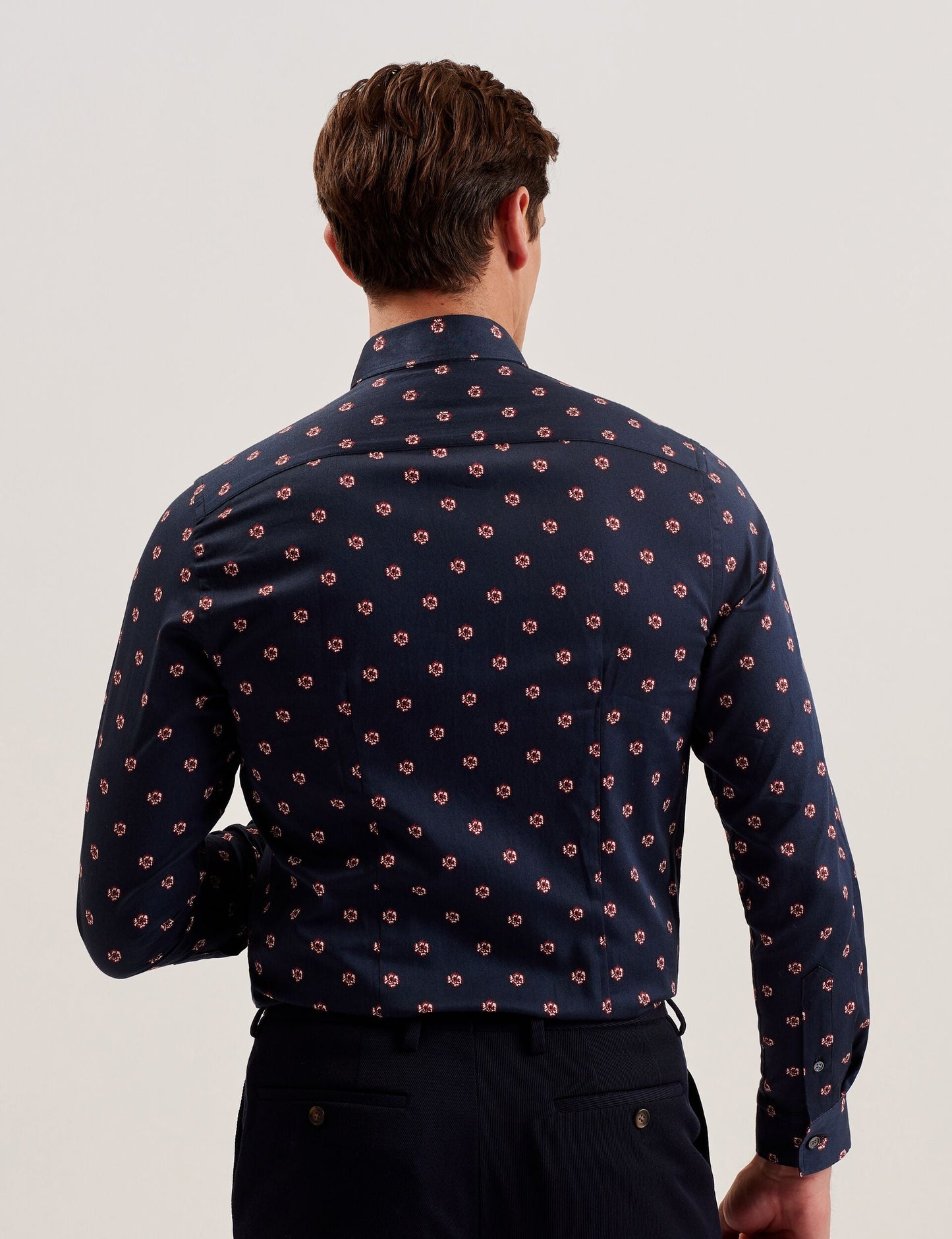 Ted Baker MIKCEAL - Floral Pattern Slim Fit Shirt NAVY
