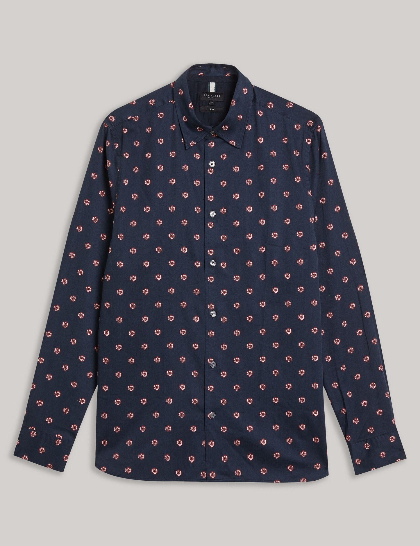 Ted Baker MIKCEAL - Floral Pattern Slim Fit Shirt NAVY