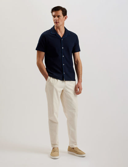 Ted Baker SELAR - SS Regular Button Through Shirt NAVY