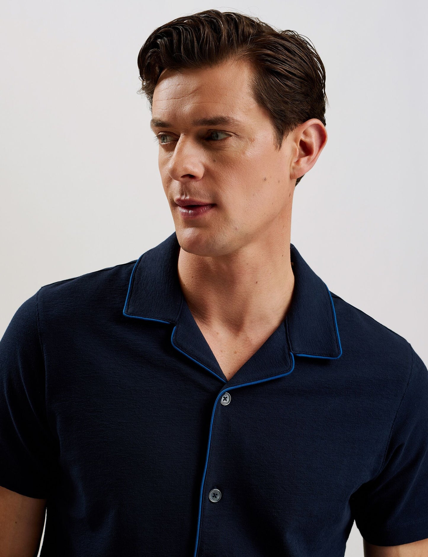 Ted Baker SELAR - SS Regular Button Through Shirt NAVY