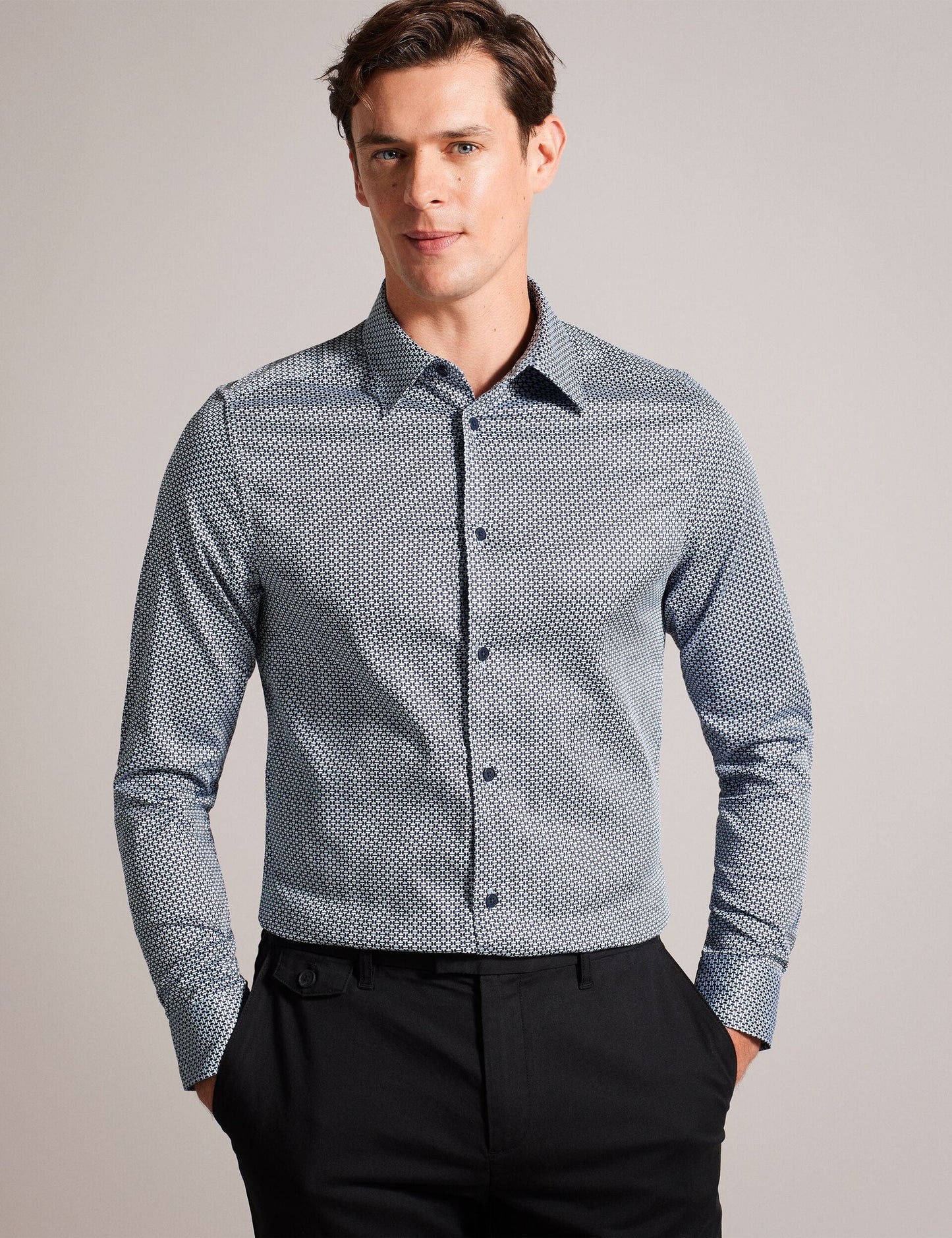 Ted Baker FAENZA - Long Sleeve Shirt NAVY
