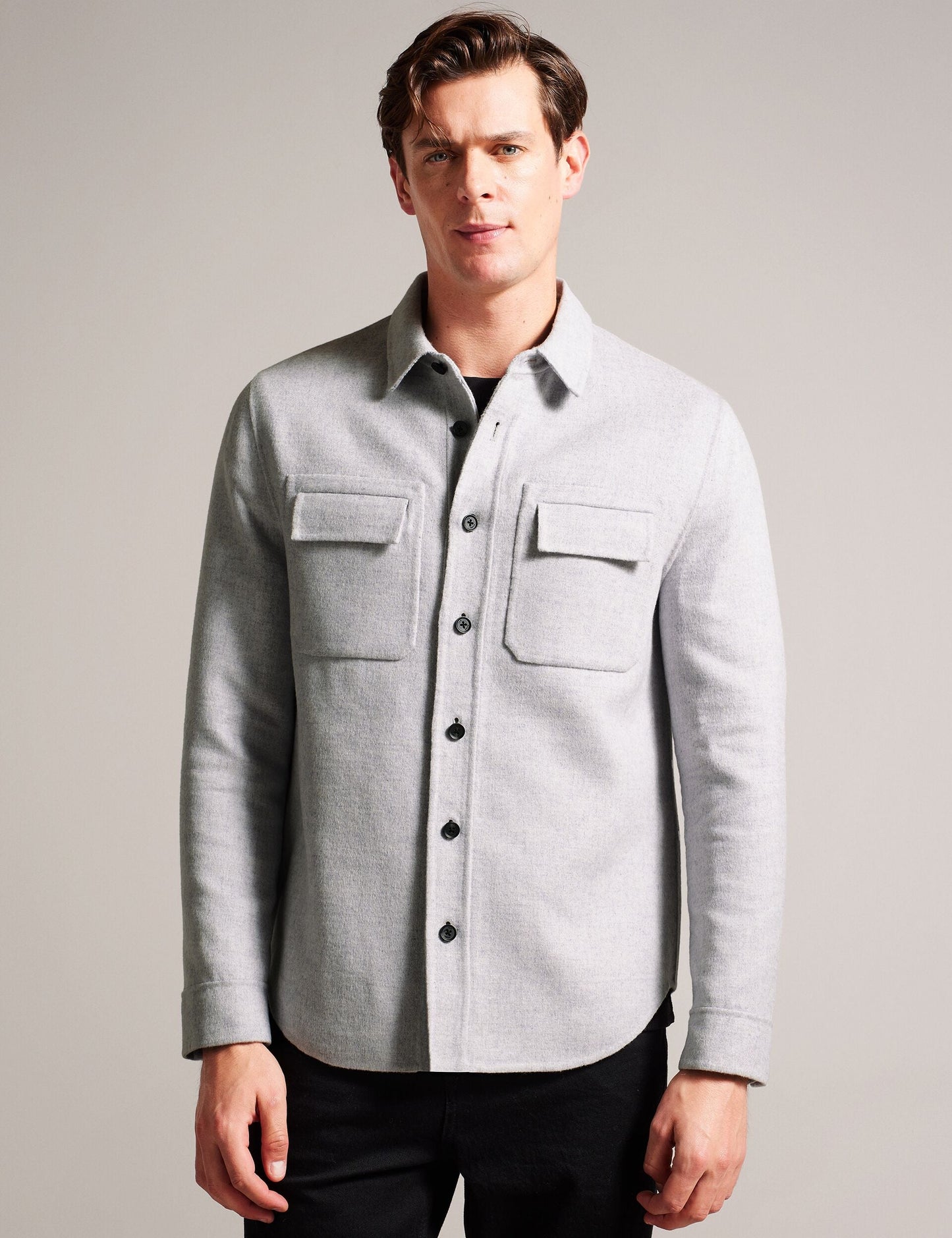 Ted Baker DALCH - Long Sleeve Shirt LIGHT GREY