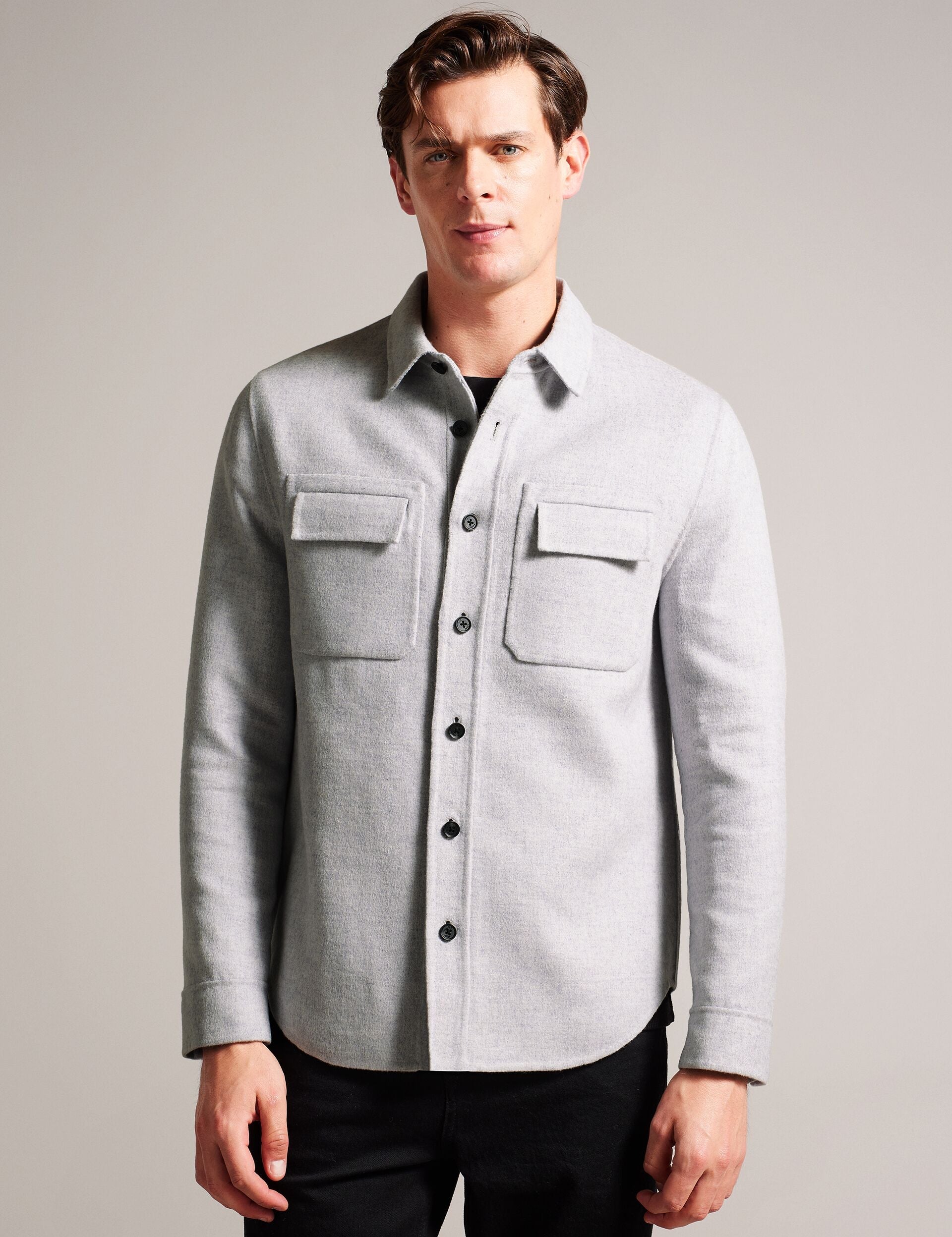 Ted Baker DALCH - Long Sleeve Shirt LIGHT GREY