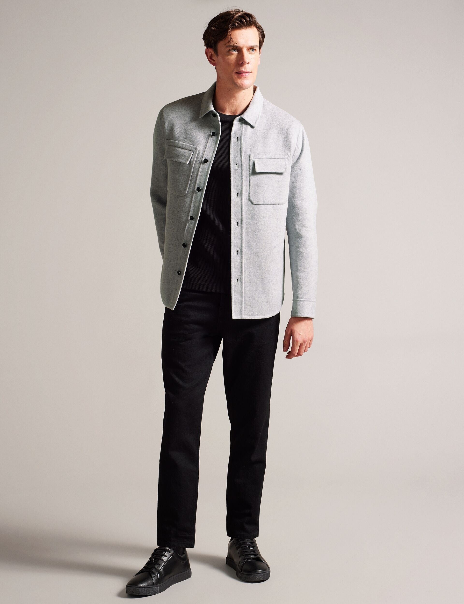 Ted Baker DALCH - Long Sleeve Shirt LIGHT GREY