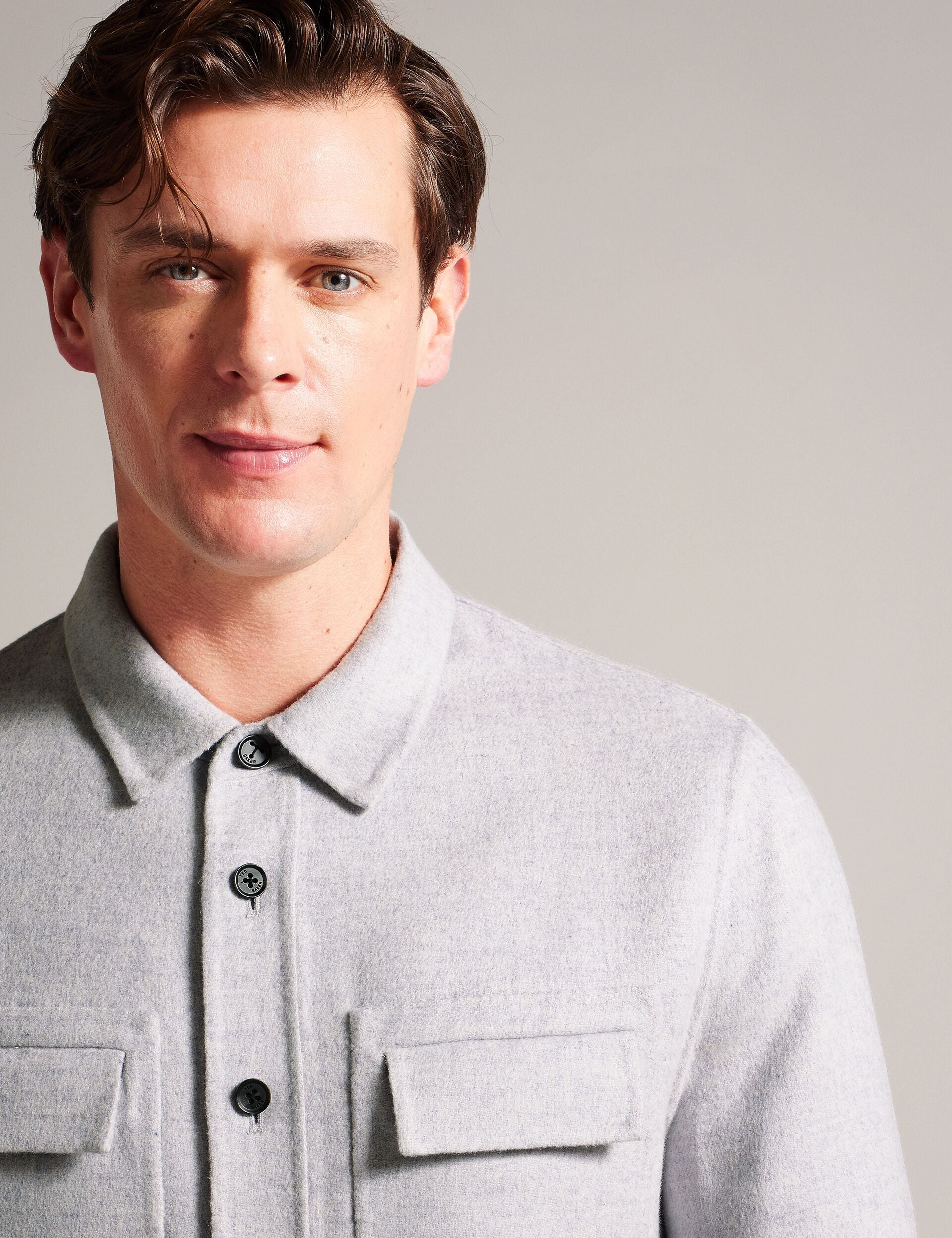 Ted Baker DALCH - Long Sleeve Shirt LIGHT GREY