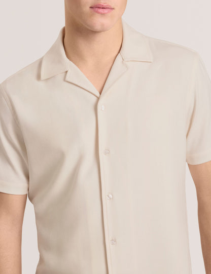 Ted Baker Textured Camp Shirt - Textured Camp Shirt IVORY