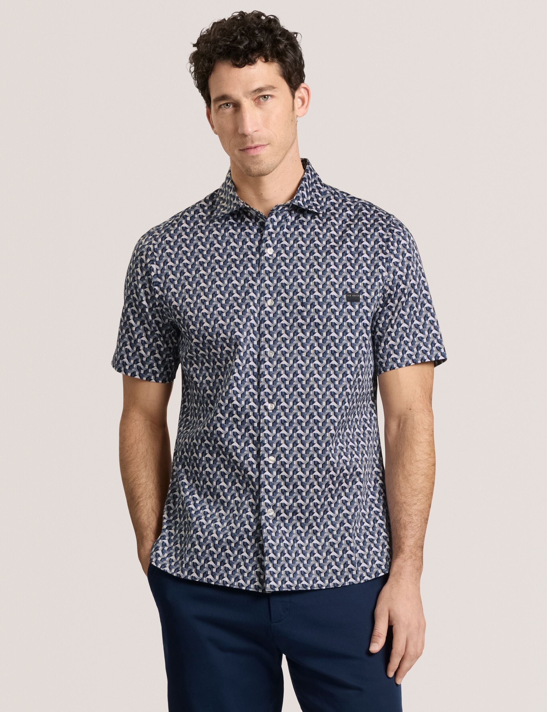 Ted Baker Printed Shirt - Printed Shirt DARK NAVY