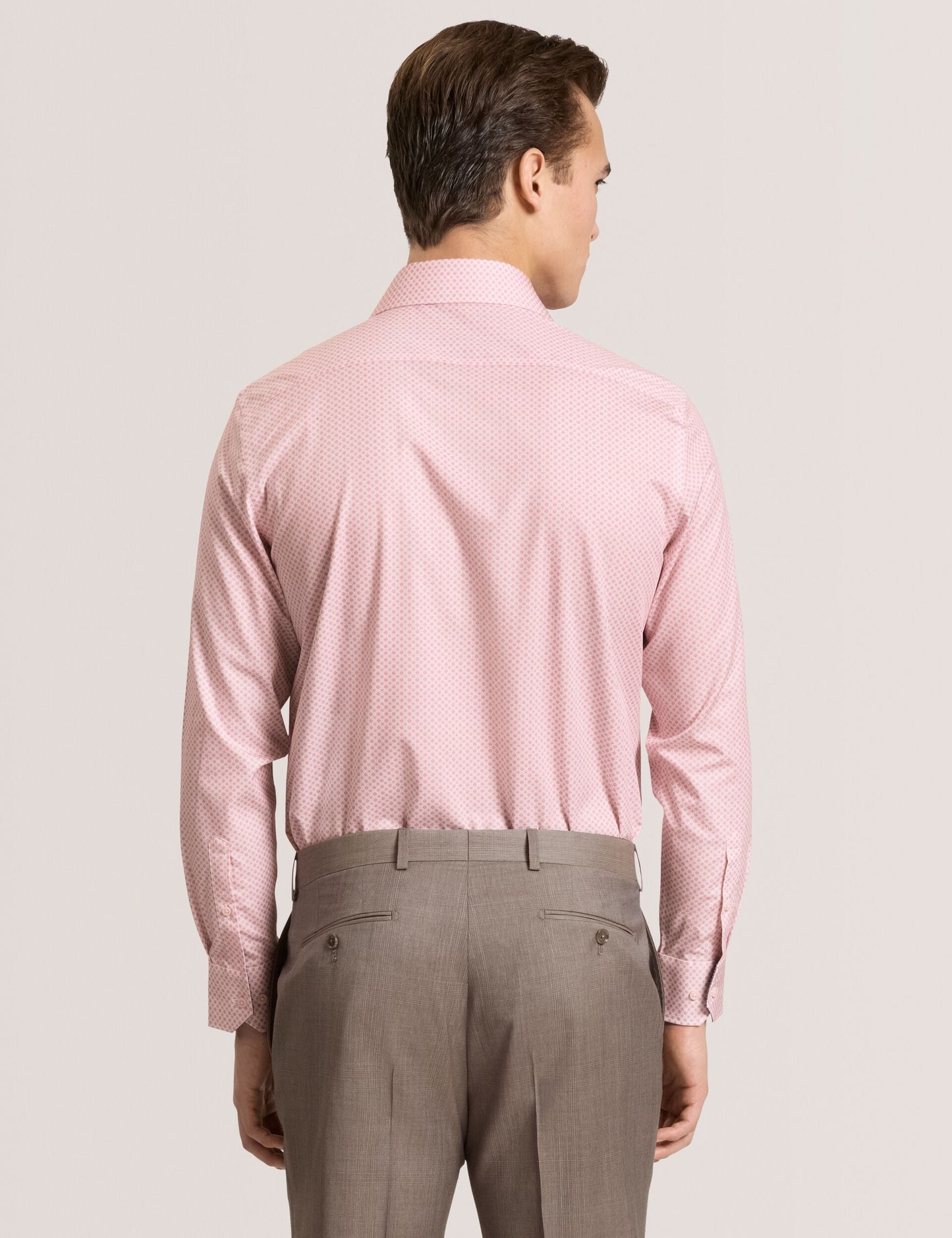 Ted Baker NANTUCKET Geo Print Stretch Cotton Slim Fit Shirt PINK