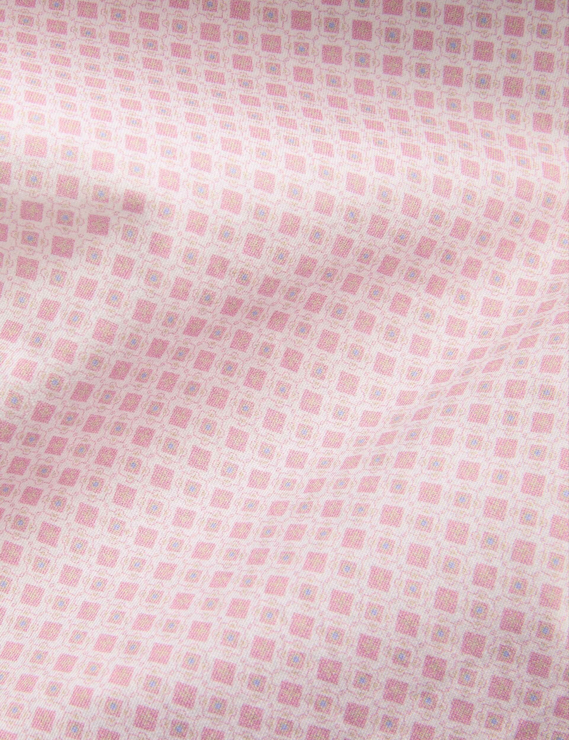 Ted Baker NANTUCKET Geo Print Stretch Cotton Slim Fit Shirt PINK