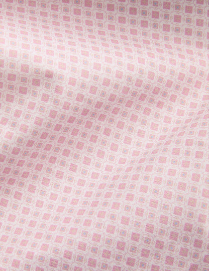 Ted Baker NANTUCKET Geo Print Stretch Cotton Slim Fit Shirt PINK