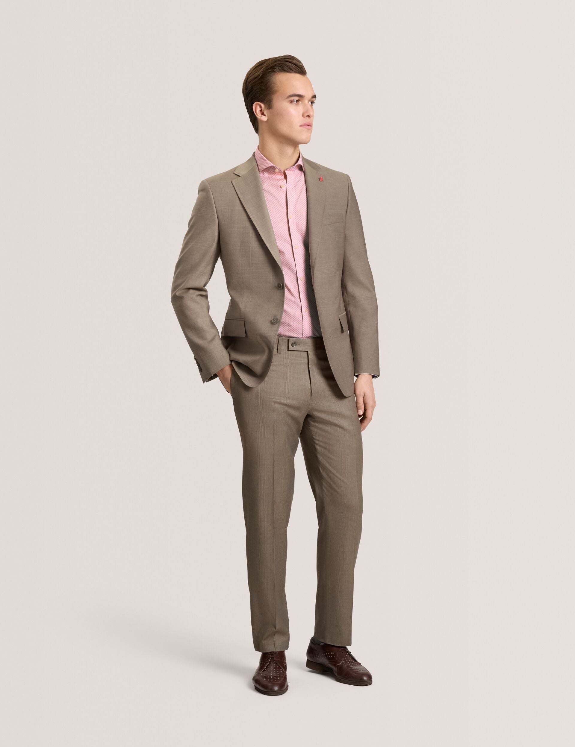 Ted Baker NANTUCKET Geo Print Stretch Cotton Slim Fit Shirt PINK