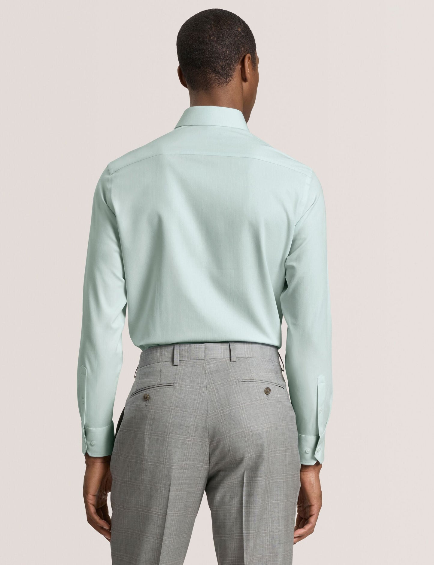 Ted Baker GENEVA Textured Stretch Cotton Slim Fit Shirt PALE GREEN
