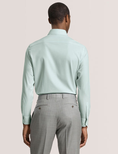 Ted Baker GENEVA Textured Stretch Cotton Slim Fit Shirt PALE GREEN