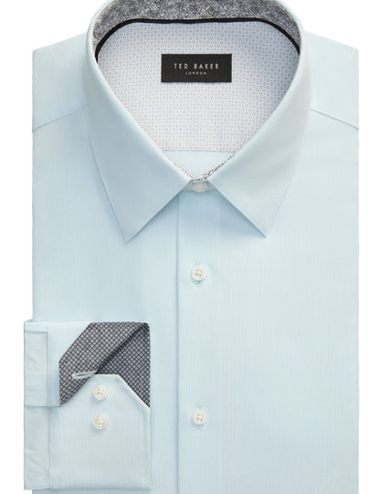 Ted Baker GENEVA Textured Stretch Cotton Slim Fit Shirt PALE GREEN