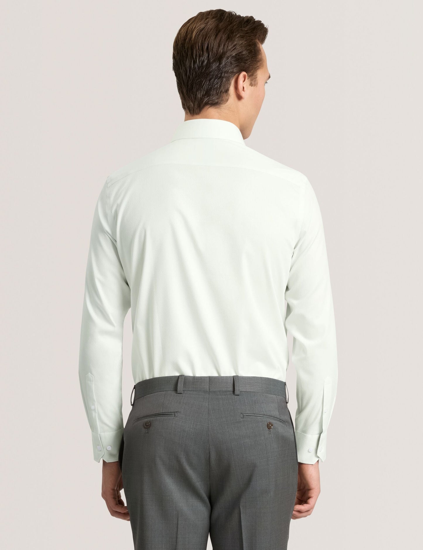 Ted Baker NANTUCKET Geo Texture Stretch Cotton Slim Fit Shirt PALE GREEN