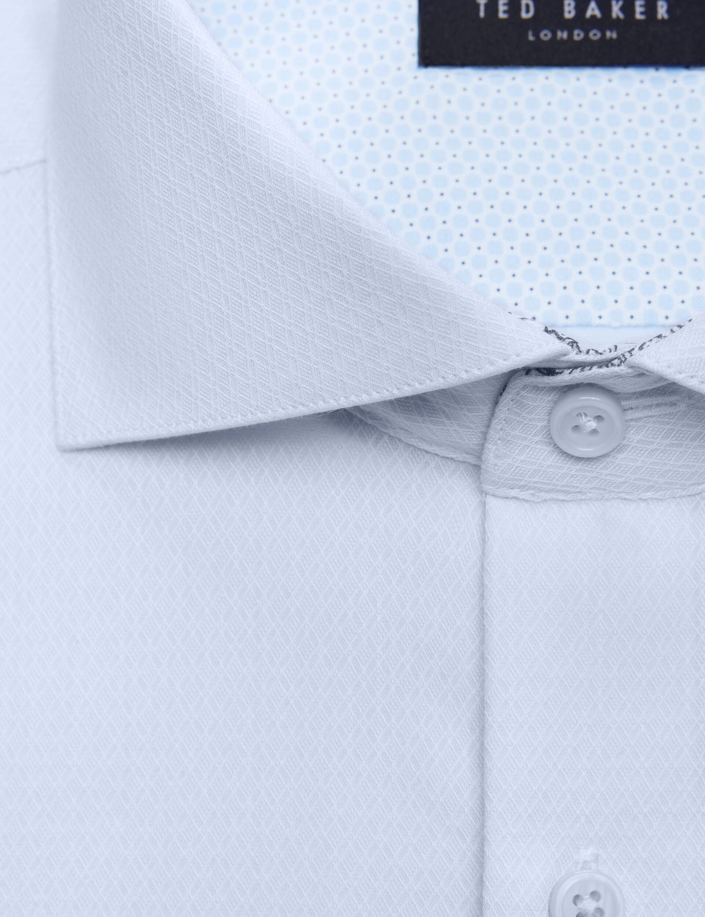 Ted Baker NANTUCKET Geo Texture Stretch Cotton Slim Fit Shirt PALE GREEN
