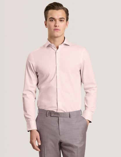 Ted Baker NANTUCKET Geo Texture Stretch Cotton Slim Fit Shirt PALE PINK