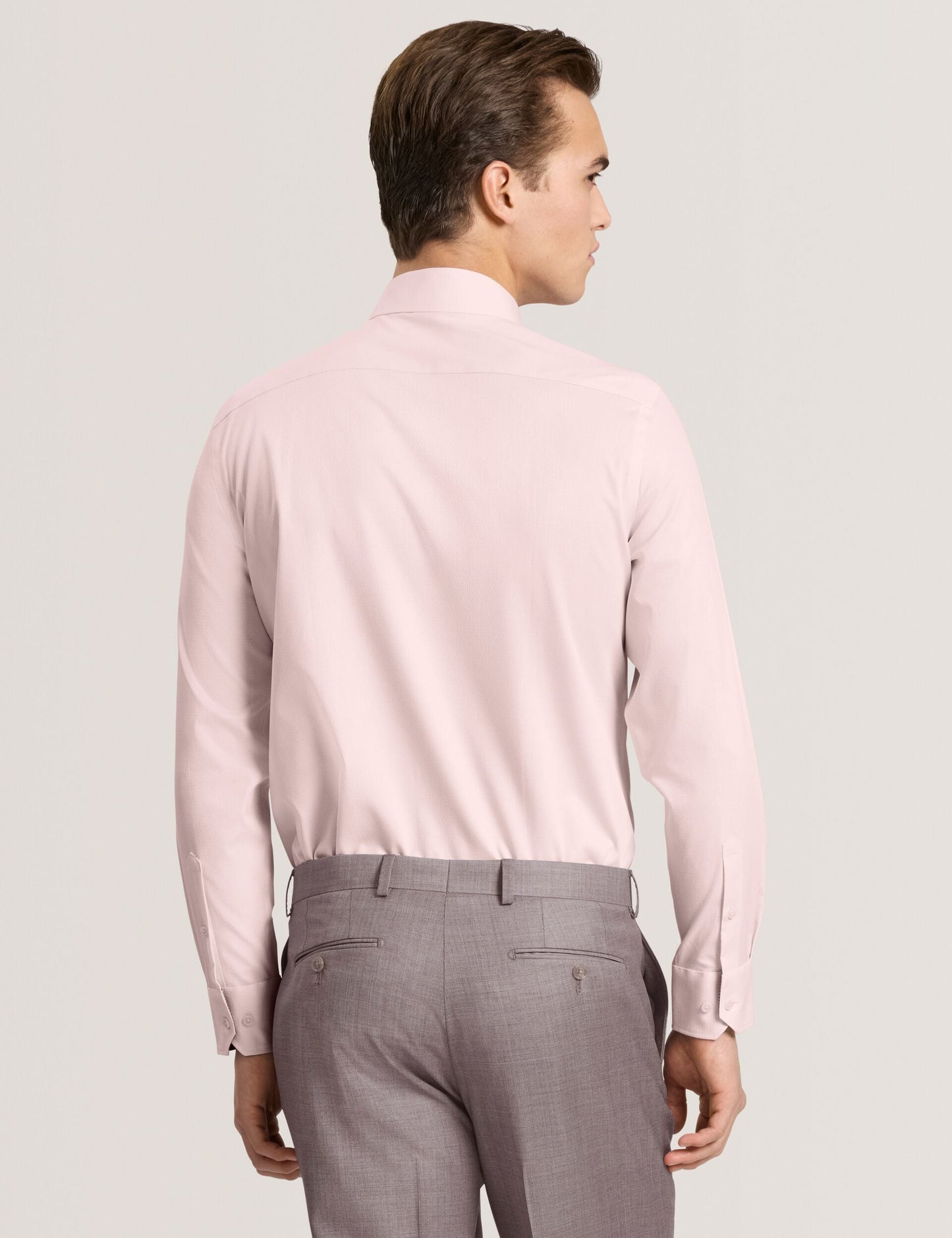 Ted Baker NANTUCKET Geo Texture Stretch Cotton Slim Fit Shirt PALE PINK