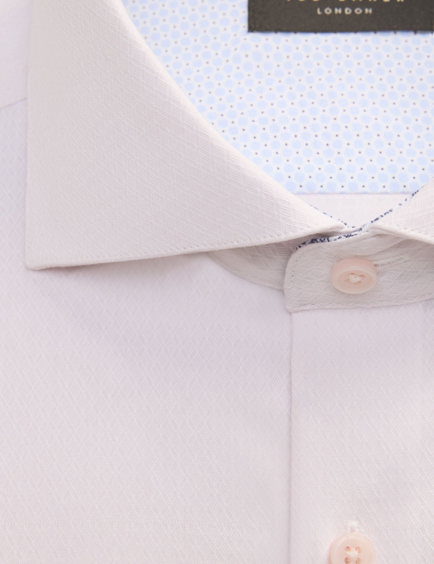 Ted Baker NANTUCKET Geo Texture Stretch Cotton Slim Fit Shirt PALE PINK