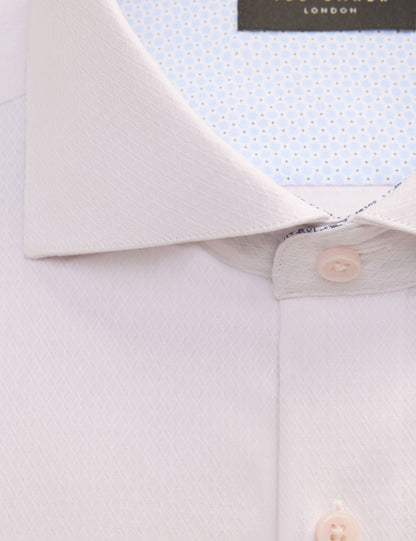 Ted Baker NANTUCKET Geo Texture Stretch Cotton Slim Fit Shirt PALE PINK