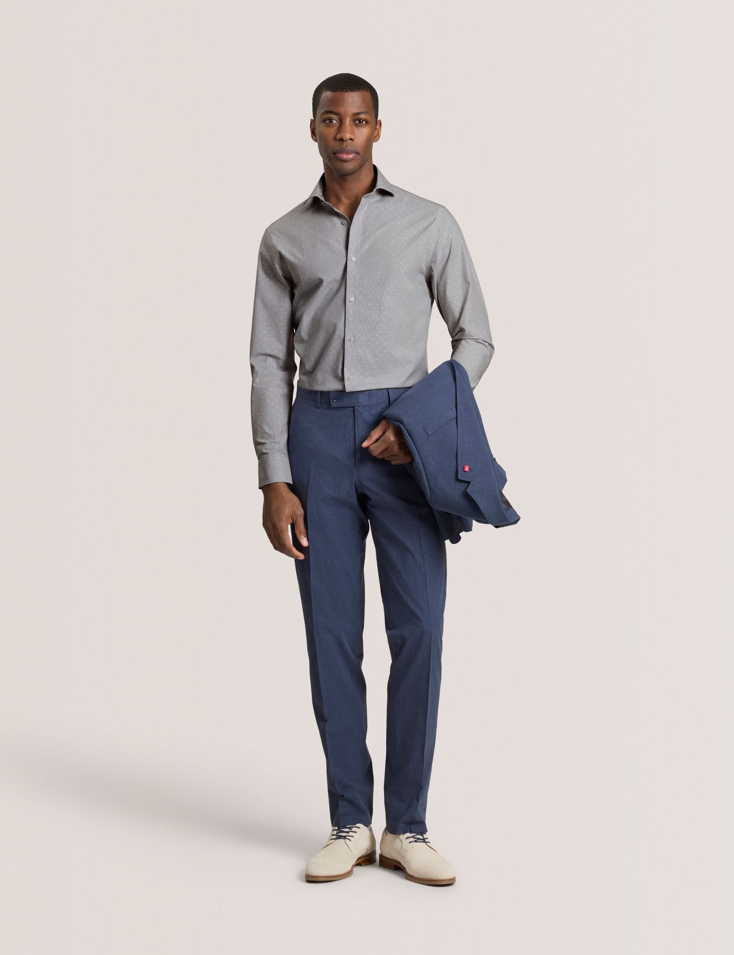Ted Baker NANTUCKET Dobby Stretch Cotton Slim Fit Shirt GREY