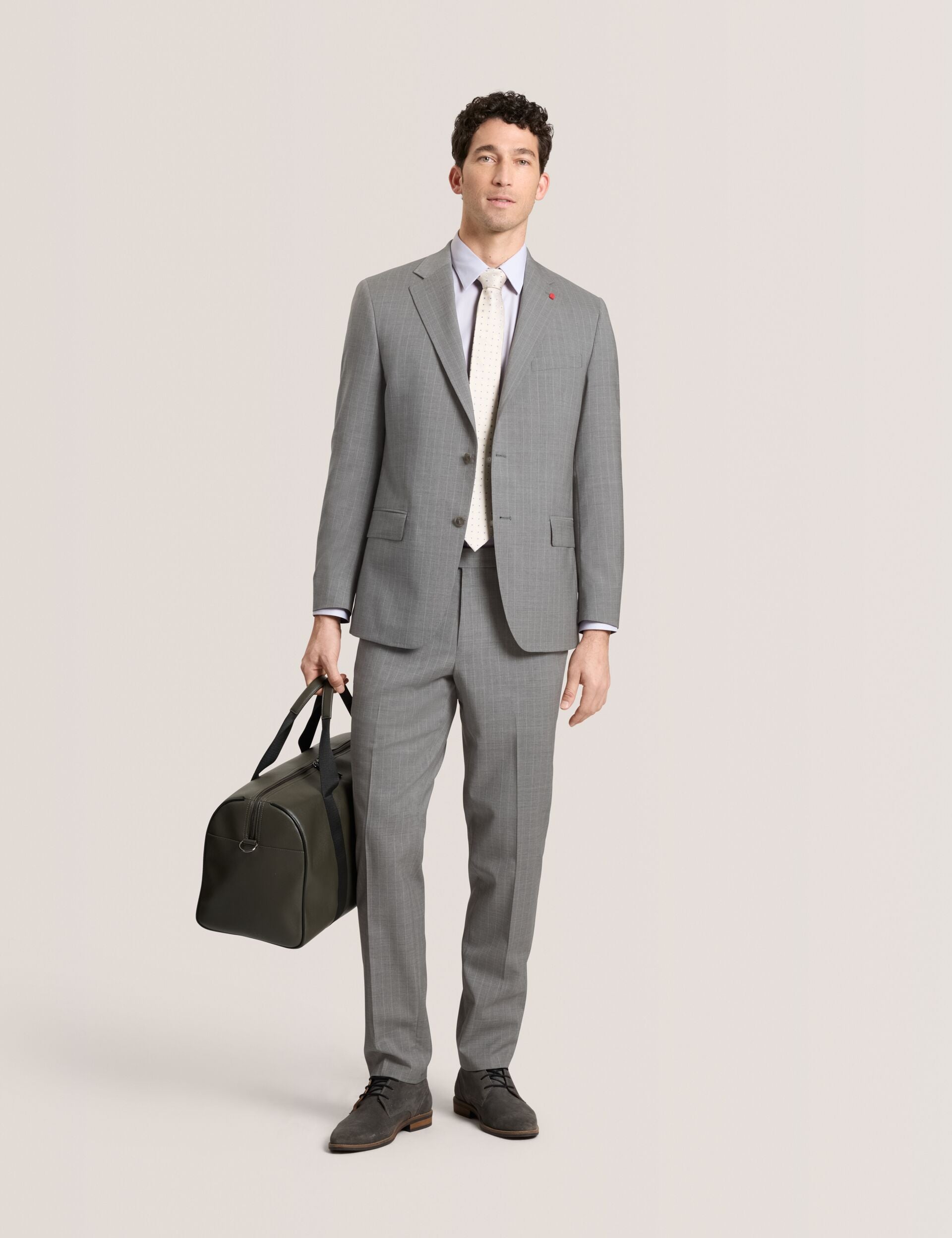 Ted Baker GENEVA Textured Stretch Cotton Slim Fit Shirt LIGHT GREY