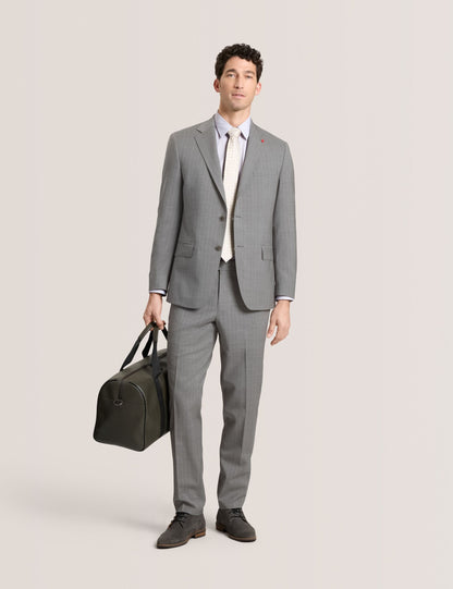 Ted Baker GENEVA Textured Stretch Cotton Slim Fit Shirt LIGHT GREY