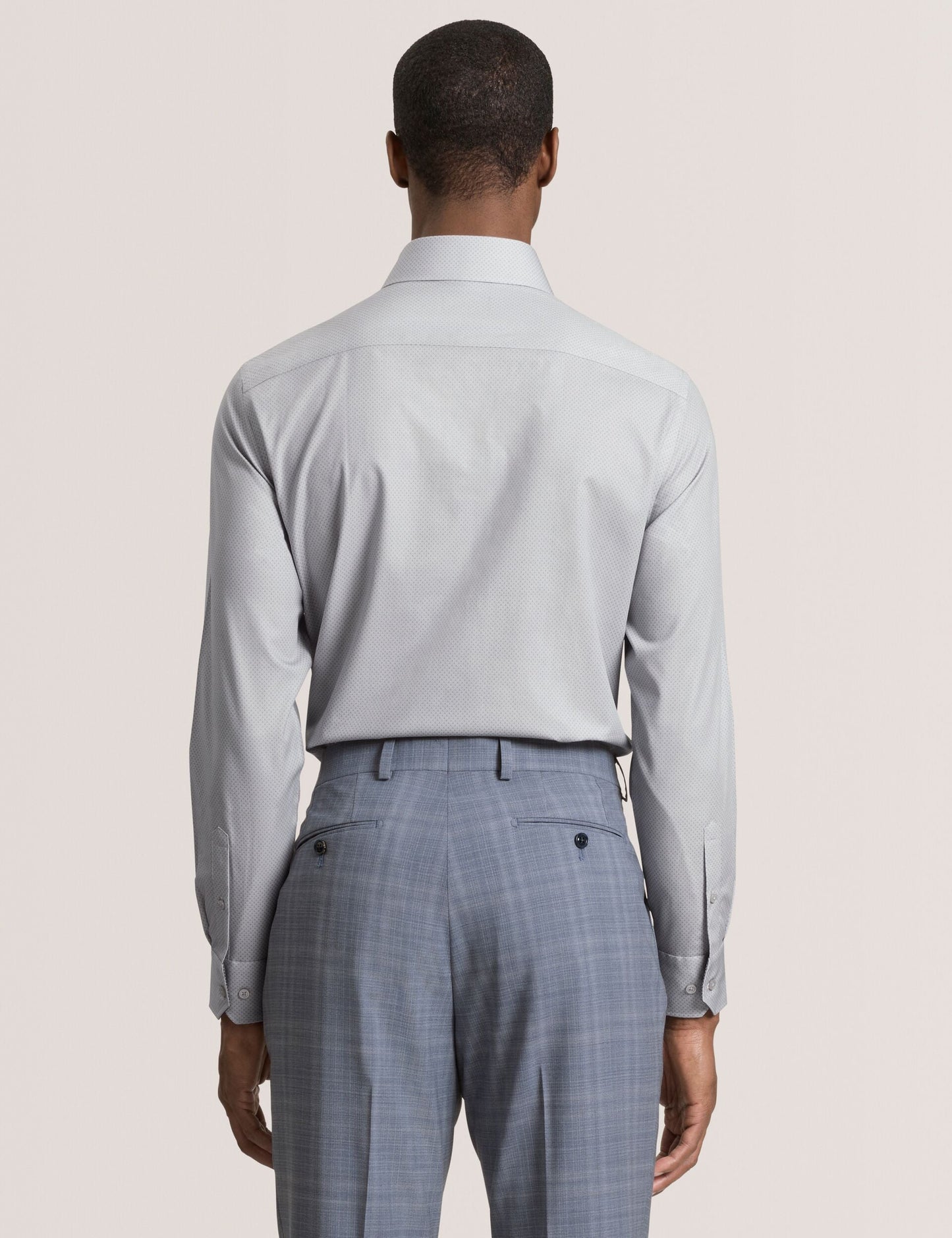 Ted Baker NANTUCKET Dobby Stretch Cotton Slim Fit Shirt LIGHT GREY