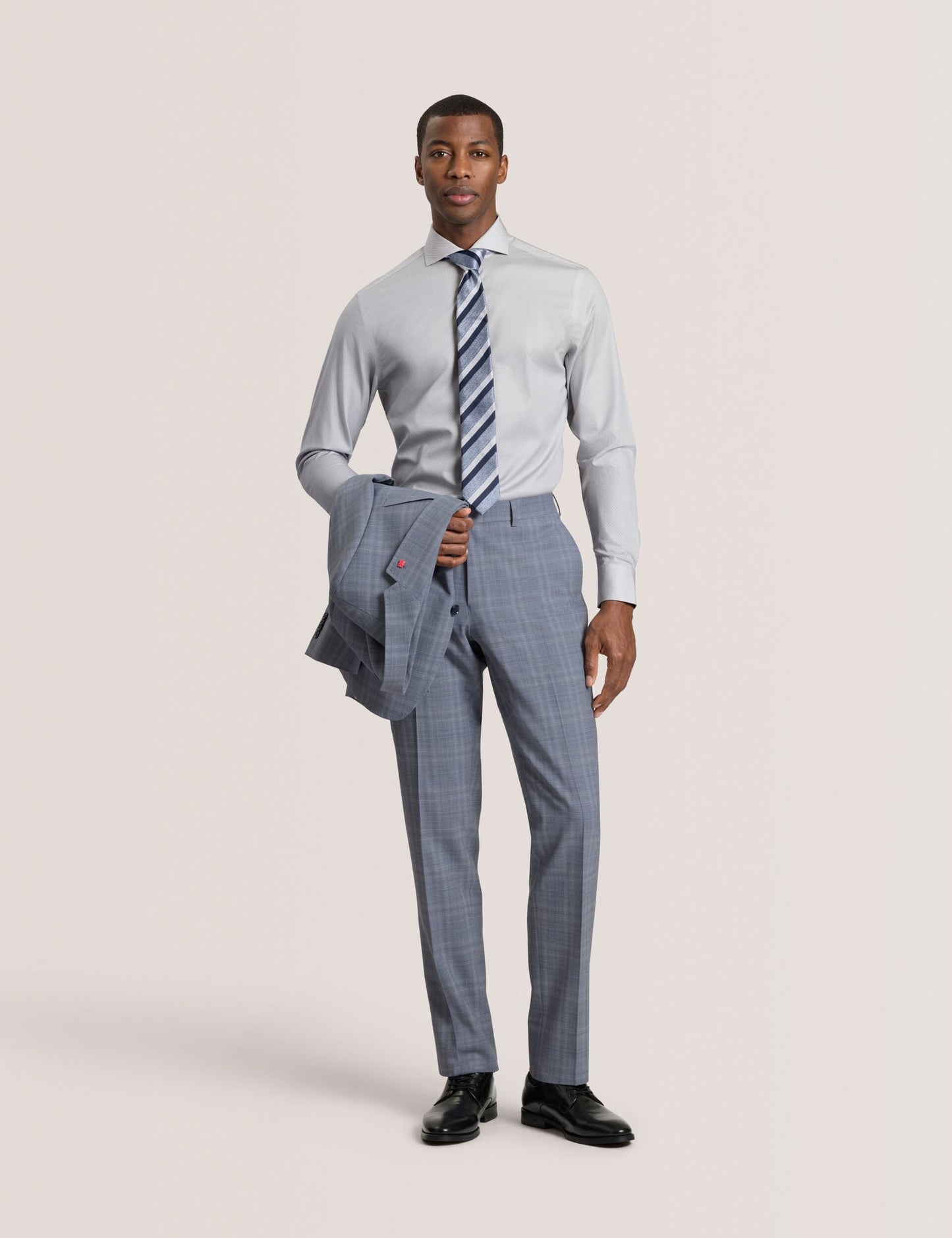 Ted Baker NANTUCKET Dobby Stretch Cotton Slim Fit Shirt LIGHT GREY