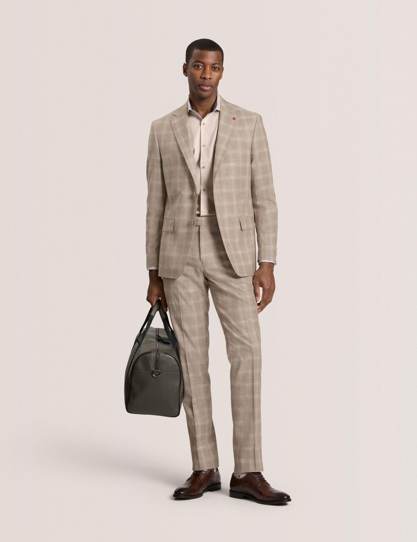 Ted Baker NANTUCKET Geo Texture Stretch Cotton Slim Fit Shirt TAUPE