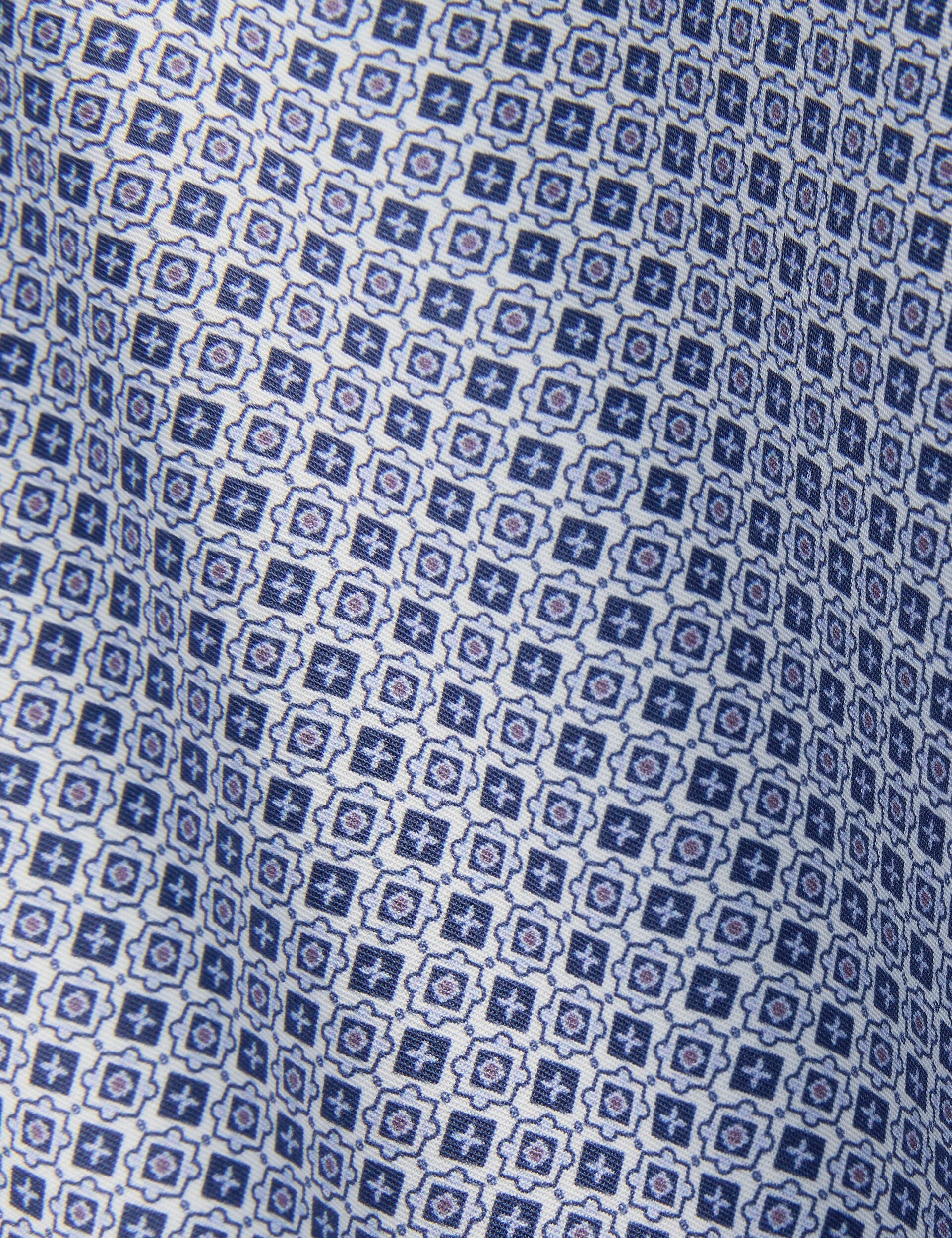 Ted Baker NANTUCKET Geo Print Stretch Cotton Slim Fit Shirt BRIGHT BLUE