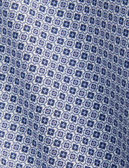 Ted Baker NANTUCKET Geo Print Stretch Cotton Slim Fit Shirt BRIGHT BLUE