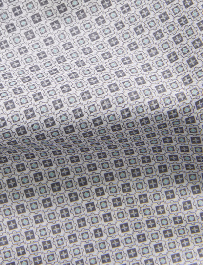 Ted Baker NANTUCKET Geo Print Stretch Cotton Slim Fit Shirt MID GREY
