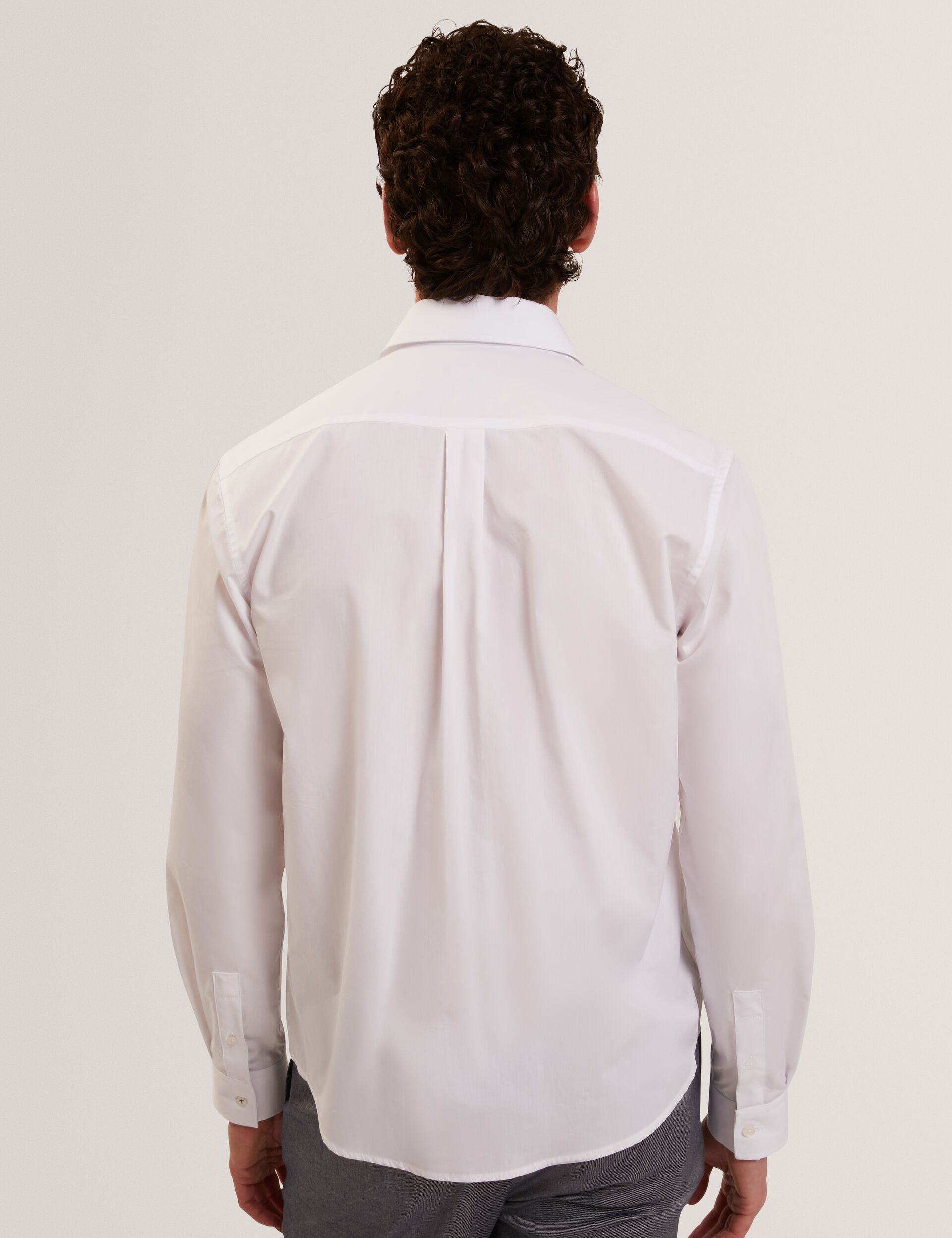 Ted Baker ALVIRO Graphic Patch Relaxed Fit Cotton Shirt WHITE