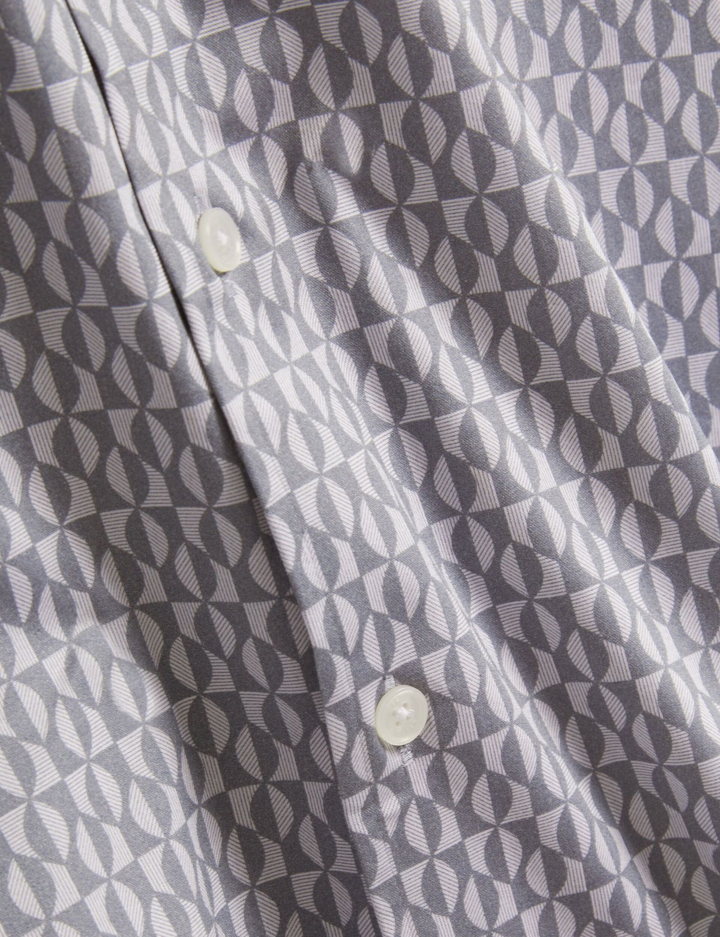 Ted Baker CAMBAY Geometric Leaf Print Short Sleeve Shirt LIGHT BLUE