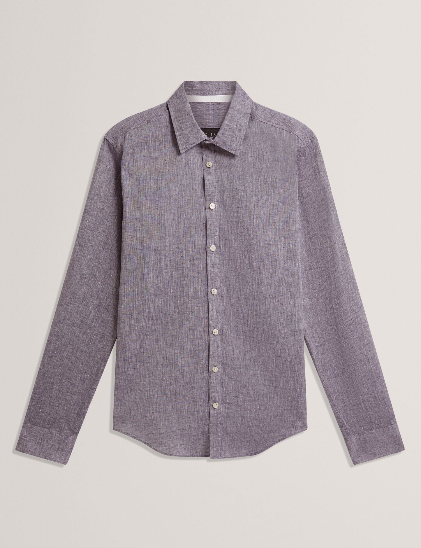 Ted Baker PRYNN Linen Cotton Woven Long Sleeve Shirt NAVY