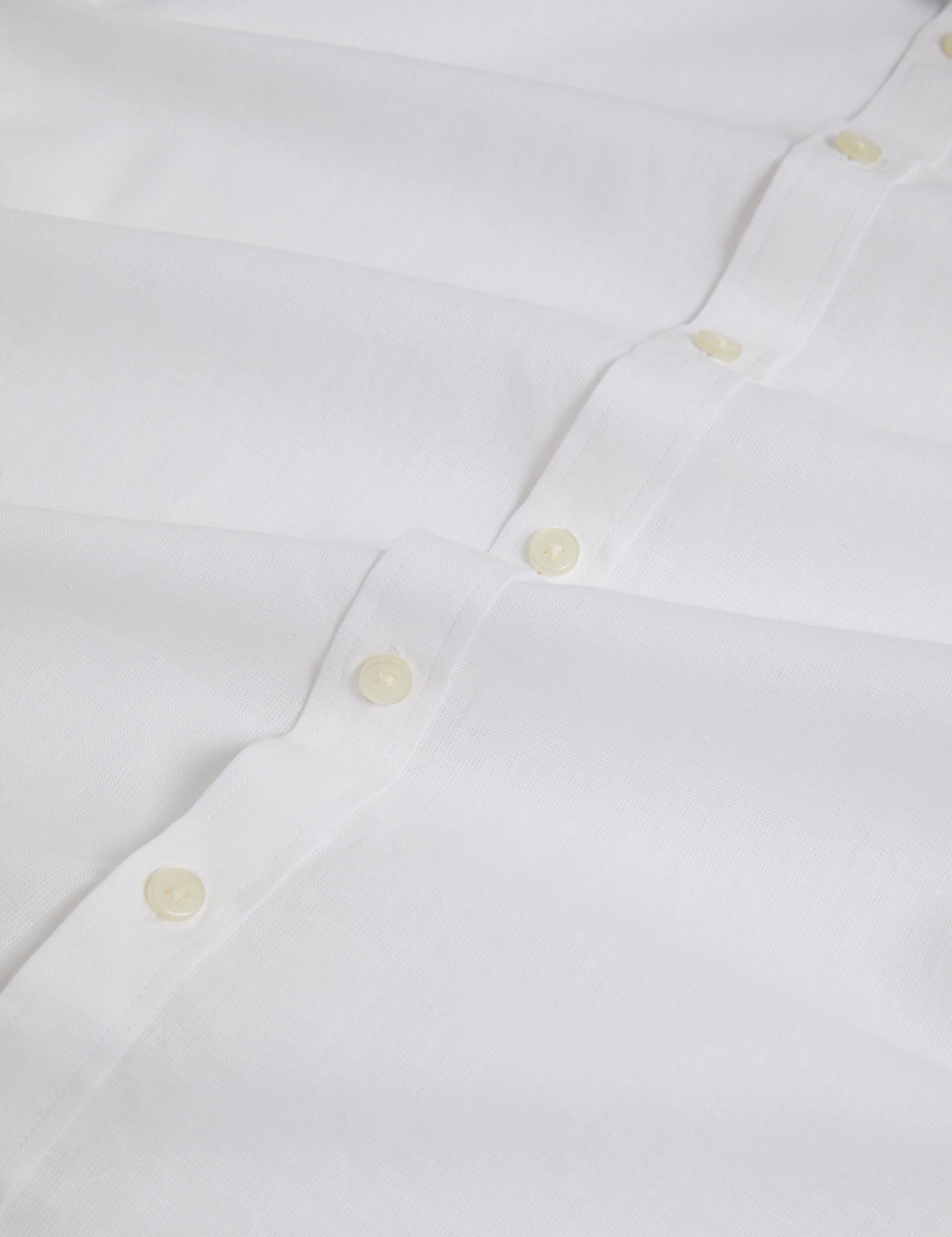 Ted Baker PRYNN Linen Cotton Woven Long Sleeve Shirt WHITE